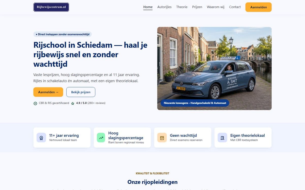 De website van Rijschool Schiedam